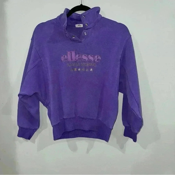 Women’s Vintage 90's Ellesse Big Logo Spell Out Sweatshirt Medium - Picture 1 of 7